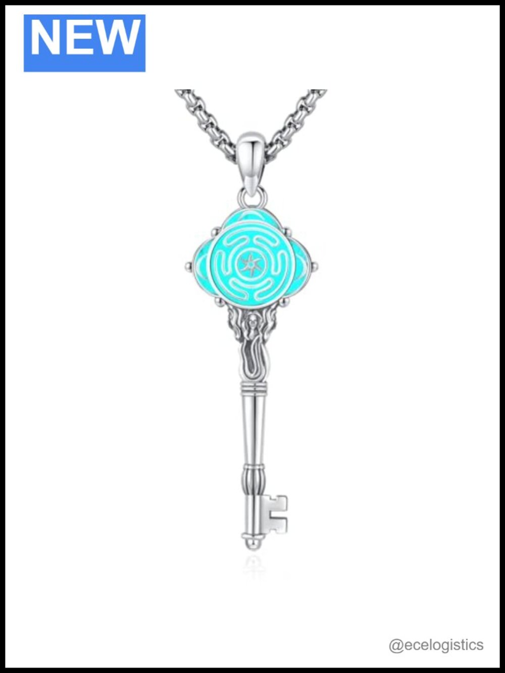 S925 Sterling Silver Turquoise Tree of Life Pendant Necklace 20 in